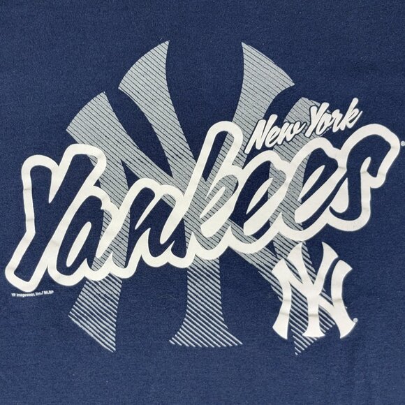 MLB Genuine Merchandise Navy NY Yankees Baseball Short Sleeve Crew Neck Tee - L - Picture 2 of 6